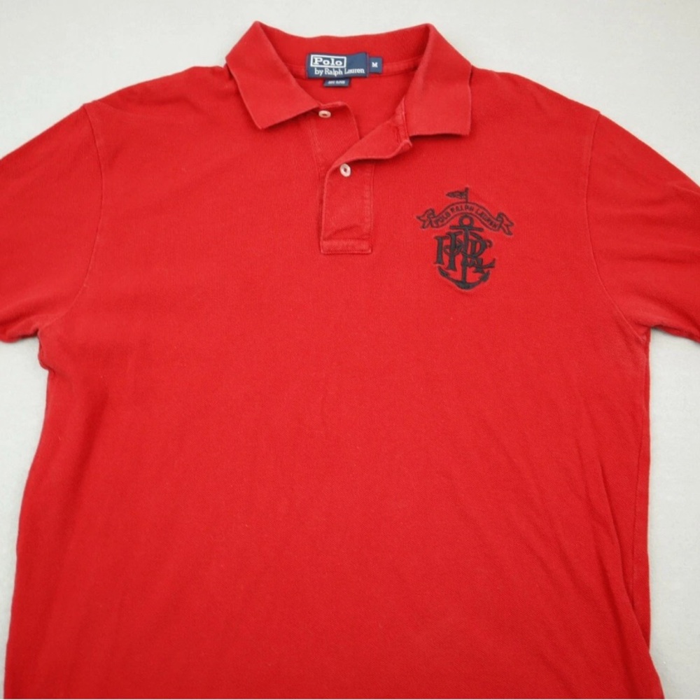 Vintage Ralph Lauren Classic Red Polo Shirt size Medium - Picture 2 of 4